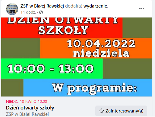 Dzień otwarty z ZSP w Białej Rawskiej